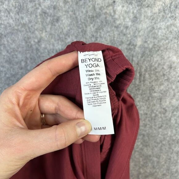 Beyond Yoga Top Women's Medium Heather Rib Frame Cropped Pullover Square Neck - Picture 4 of 8